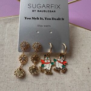 BaubleBar Gold-Tone Earrings Set with Starburst and Crescent Designs